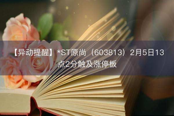 【异动提醒】*ST原尚（603813）2月5日13点2分触及涨停板
