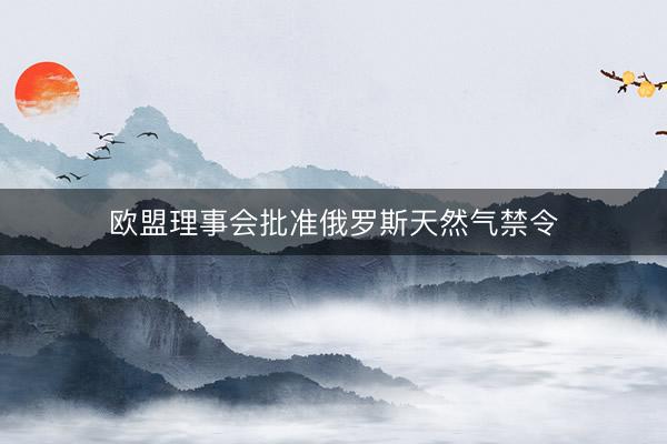 欧盟理事会批准俄罗斯天然气禁令