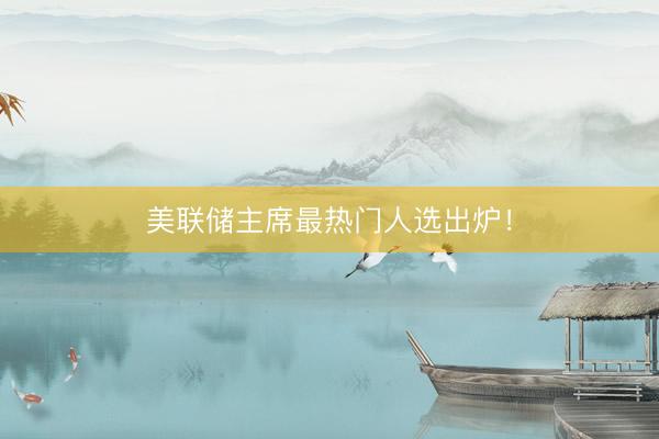 美联储主席最热门人选出炉！