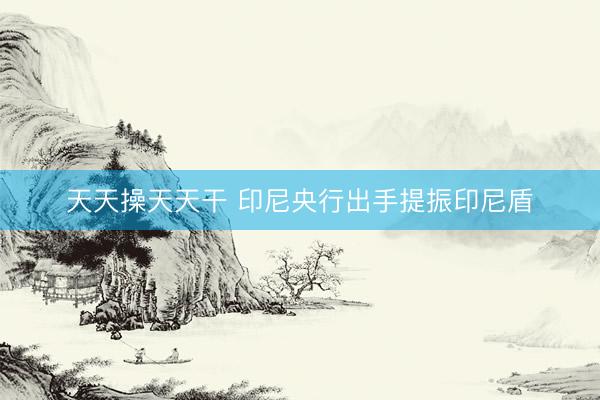 天天操天天干 印尼央行出手提振印尼盾