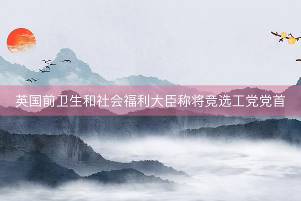 英国前卫生和社会福利大臣称将竞选工党党首