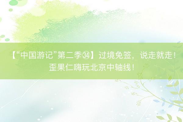 【“中国游记”第二季㉞】过境免签，说走就走！歪果仁嗨玩北京中轴线！