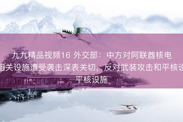九九精品视频16 外交部：中方对阿联酋核电站相关设施遭受袭击深表关切，反对武装攻击和平核设施