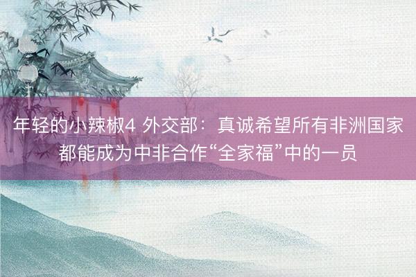 年轻的小辣椒4 外交部：真诚希望所有非洲国家都能成为中非合作“全家福”中的一员