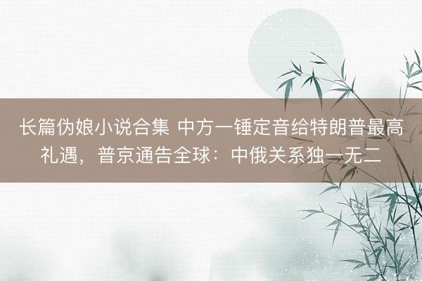 长篇伪娘小说合集 中方一锤定音给特朗普最高礼遇，普京通告全球：中俄关系独一无二