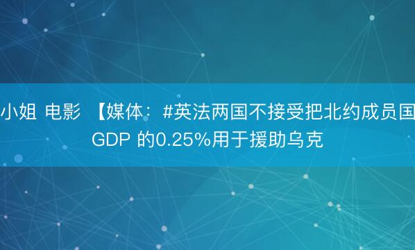 小姐 电影 【媒体:#英法两国不接受把北约成员国GDP 的0.25%用于援助乌克