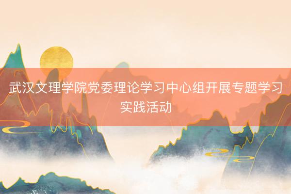 武汉文理学院党委理论学习中心组开展专题学习实践活动