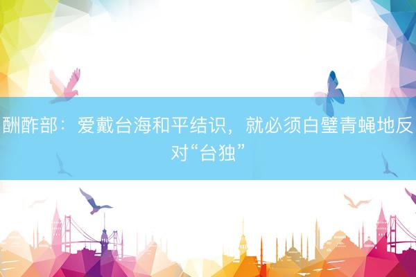 酬酢部：爱戴台海和平结识，就必须白璧青蝇地反对“台独”
