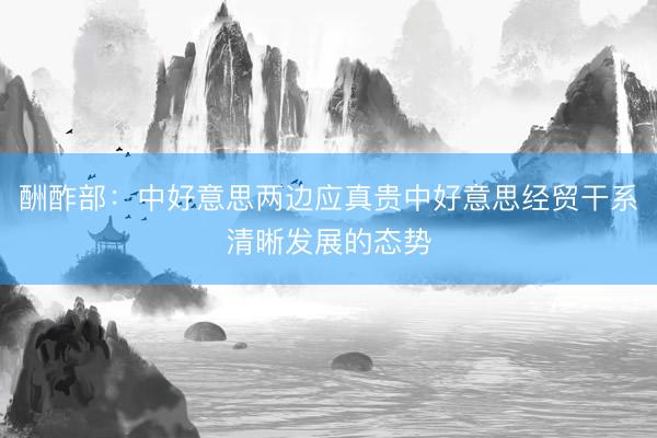 酬酢部：中好意思两边应真贵中好意思经贸干系清晰发展的态势