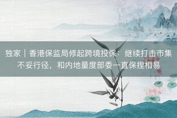 独家｜香港保监局修起跨境投保：继续打击市集不妥行径，和内地量度部委一直保捏相易