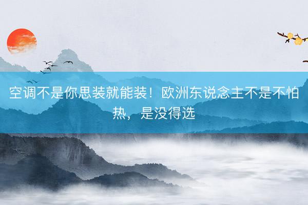 空调不是你思装就能装！欧洲东说念主不是不怕热，是没得选