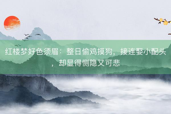 红楼梦好色须眉：整日偷鸡摸狗，接连娶小配头，却显得恻隐又可悲
