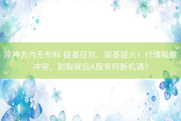 原神去内无布料 硅基狂欢，碳基哑火！行情极致冲突，割裂背后A股有何新机遇？