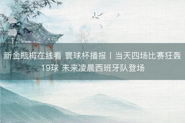 新金瓶梅在线看 寰球杯播报丨当天四场比赛狂轰19球 未来凌晨西班牙队登场