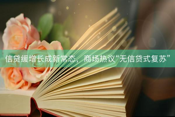 信贷缓增长成新常态，商场热议“无信贷式复苏”